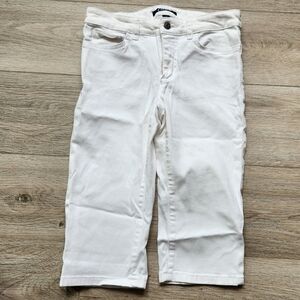 Chaps White Capri Jeans Womens 2p Cotton Stretch Casual Beach Summer